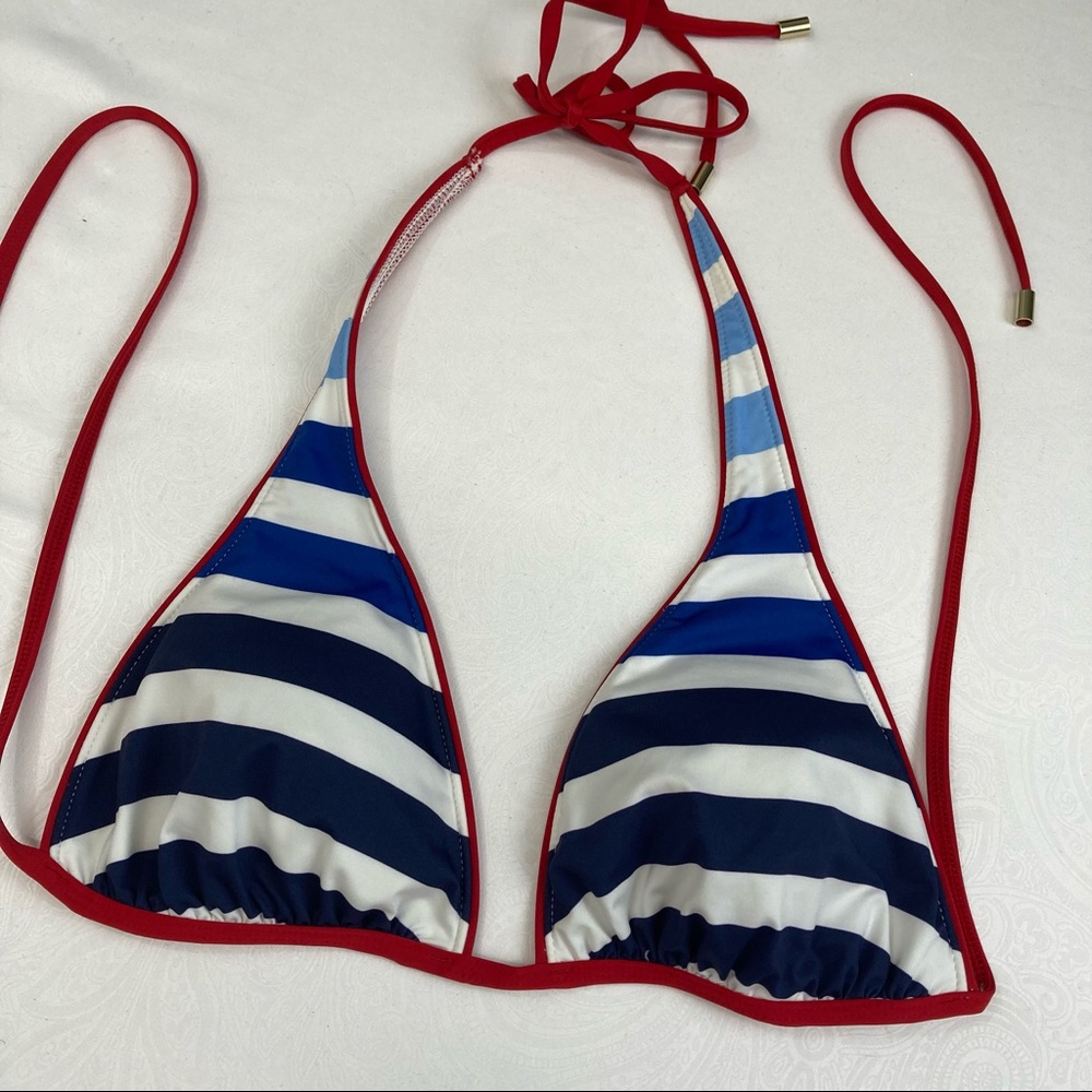 Lands’ End | Triangle Bikini Top, Rd, Wht & Blue! Sz med. - Picture 2 of 9